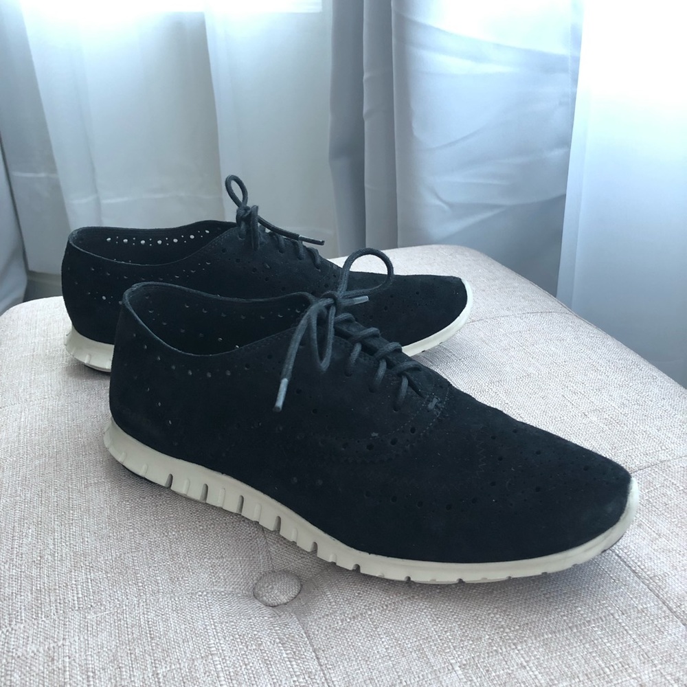 Cole Haan ZeroGrand Wing Ox Black Suede shoes